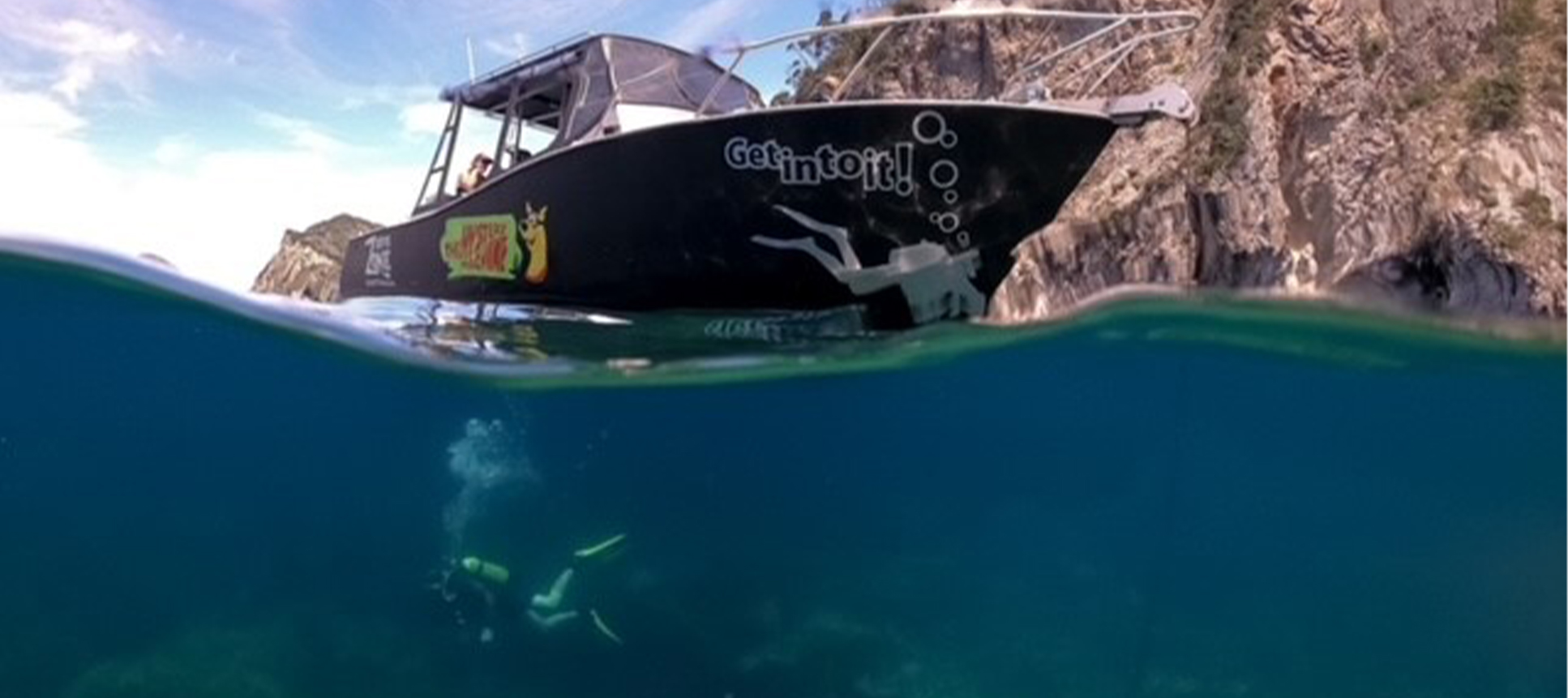 Scuba diver off boat